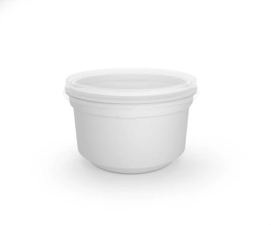 Beyaz arka plan üzerinde izole boş fermente süt ürün paketleme. 3D render
