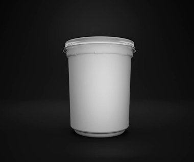 Beyaz arka plan üzerinde izole boş fermente süt ürün paketleme. 3D render