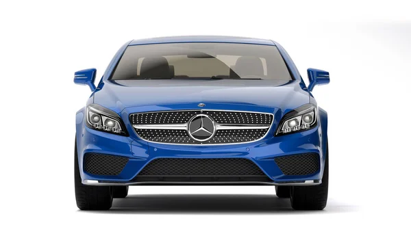 カザフスタンアルマティ-3 月24日、2019: メルセデス・ベンツ cls 500 Amg 独立した白い背景にスタイリッシュな高級ビジネスクラスの高速車。3d レンダー — ストック写真