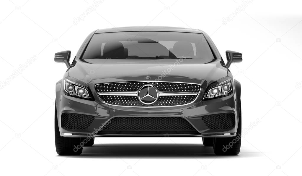 Almaty, Kazakhstan - march 24, 2019: Mercedes-Benz cls 500 AMG stylish luxury business class fast car on isolated white background. 3d render