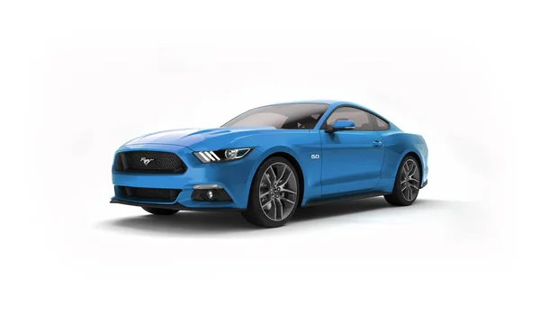 Almaty, Kasachstan. März 28: Ford Mustang v8 5.0l. Luxus stilvolles Auto isoliert auf weißem Hintergrund. 3D-Darstellung — Stockfoto