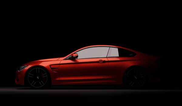 Almatı, Kazakistan 10 Şubat 2019. İzole arka planda BMW M4 f82. 3B render