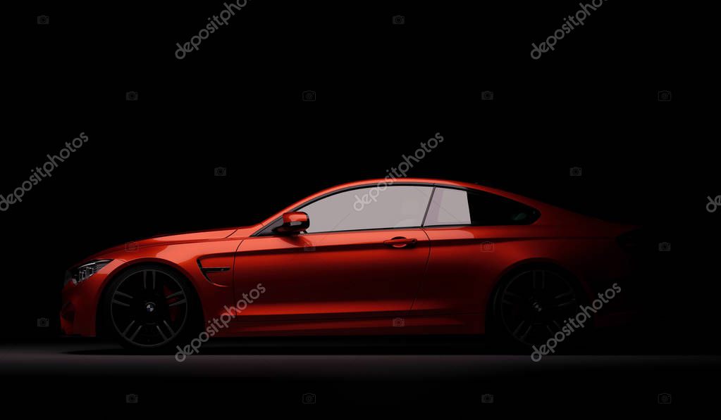 Almaty, Kazakhstan February 10, 2019. BMW M4 F82 on the isolated background. 3D render