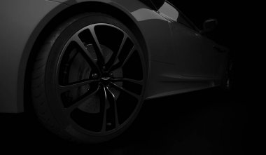 Almat, Kazakistan. Nisan 15: Siyah arka plan Üzerinde İngiliz lüks spor otomobil coupe Aston Martin Dbs. 3d render