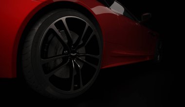 Almat, Kazakistan. Nisan 15: Siyah arka plan Üzerinde İngiliz lüks spor otomobil coupe Aston Martin Dbs. 3d render