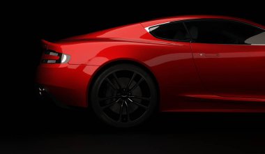 Almat, Kazakistan. Nisan 15: Siyah arka plan Üzerinde İngiliz lüks spor otomobil coupe Aston Martin Dbs. 3d render