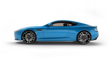 Almat, Kazakistan. Nisan 15: Siyah arka plan Üzerinde İngiliz lüks spor otomobil coupe Aston Martin Dbs. 3d render