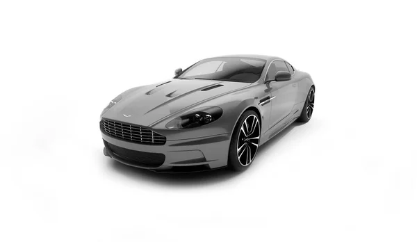 Almat, Kazakistan. Nisan 15: Siyah arka plan Üzerinde İngiliz lüks spor otomobil coupe Aston Martin Dbs. 3d render — Stok fotoğraf