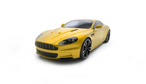 Almaty, Cazaquistão. 15 de abril: British luxo carro esporte coupé Aston Martin DBS no fundo preto. Renderização 3D — Fotografia de Stock