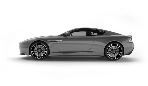 Almaty, Kazahstan. 15 aprilie: Un coupe britanic de lux Aston Martin DBS pe fundal negru. Redare 3D — Fotografie, imagine de stoc