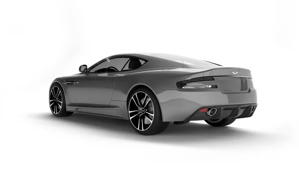 Almaty, Cazaquistão. 15 de abril: British luxo carro esporte coupé Aston Martin DBS no fundo preto. Renderização 3D — Fotografia de Stock