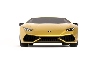 Almaty, Kazakistan. - Lamborghini Huracan. Siyah arka planda lüks bir spor araba. 3 Boyutlu Hazırlama