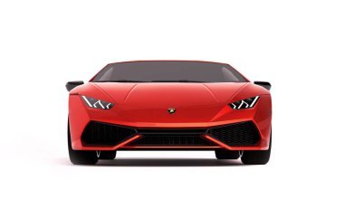 Almaty, Kazakistan. - Lamborghini Huracan. Siyah arka planda lüks bir spor araba. 3 Boyutlu Hazırlama