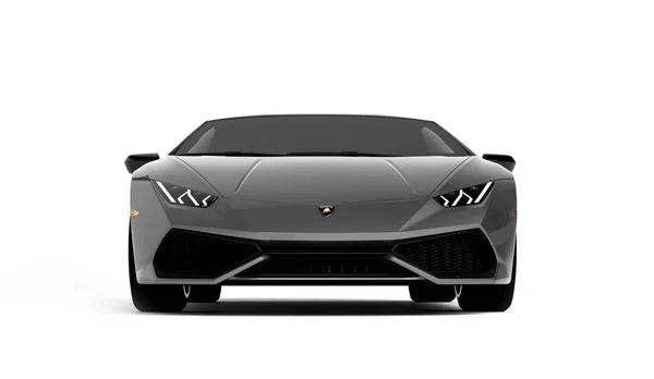 Almaty, Kasachstan. Juli 05: Lamborghini Huracan. Luxus stilvoller Sportwagen auf dunklem, schwarzem Hintergrund. 3D-Renderer — Stockfoto