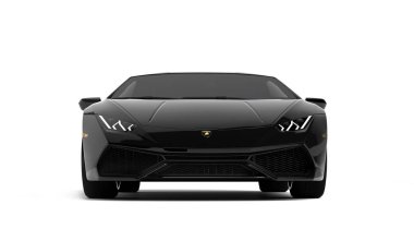 Almaty, Kazakistan. - Lamborghini Huracan. Siyah arka planda lüks bir spor araba. 3 Boyutlu Hazırlama