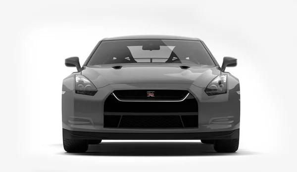 Almati, Kazahsztán. 2019. július 15.: Nissan Gtr szuperautó. Elszigetelve, fehér háttérrel. 3d renderelés — Stock Fotó