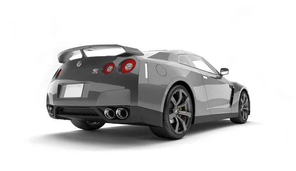 Almaty, Cazaquistão. Juli 15, 2019: Nissan GTR supercar. Isolado em fundo branco. Renderização 3D — Fotografia de Stock