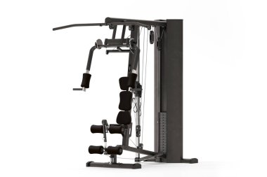 Spor salonu makinesi beyazda izole edilmiş. 3d hazırlayıcı