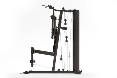 Spor salonu makinesi beyazda izole edilmiş. 3d hazırlayıcı