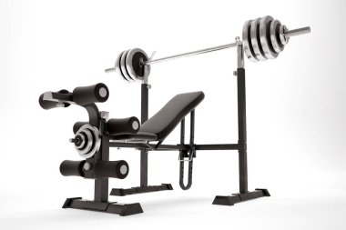 Spor salonu makinesi beyazda izole edilmiş. 3d hazırlayıcı