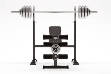 Spor salonu makinesi beyazda izole edilmiş. 3d hazırlayıcı