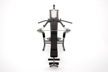 Spor salonu makinesi beyazda izole edilmiş. 3d hazırlayıcı