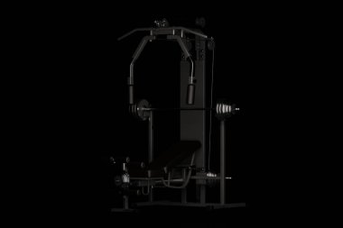 Spor salonu makinesi beyazda izole edilmiş. 3d hazırlayıcı