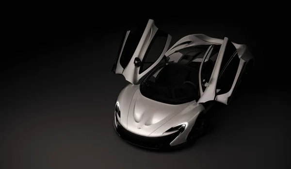 Almaty, Kazakhstan - 22 octobre 2019 : Supercar de luxe élégante Mclaren P1 sur fond sombre. 3d rendu — Photo