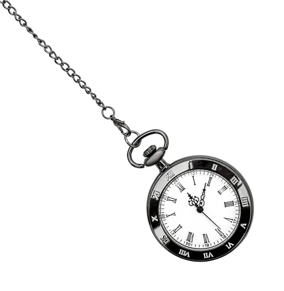 Relógio Bolso Corrente Branco Vista Superior — Fotografia de Stock