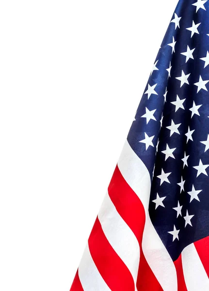 Amerikan bayrağı beyazın üzerinde izole edilmiş. Boşluğu kopyala.