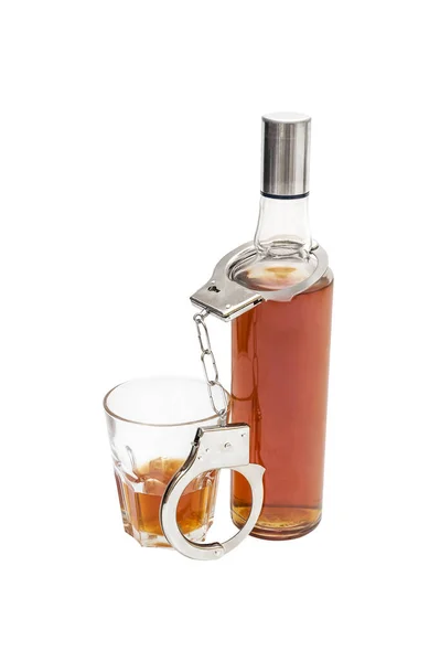 Sticlă Pahar Băutură Alcoolică Cătușe Alb — Fotografie, imagine de stoc