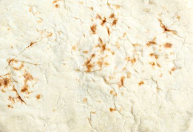 Fırında pişmiş ince ekmek dokusu. Üst görünüm.