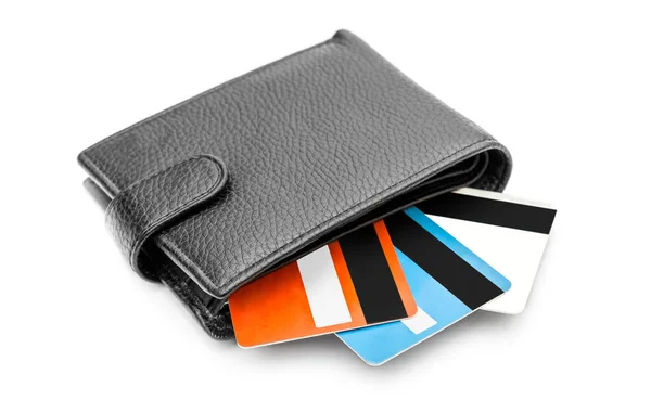 Wallet Credit Cards White Background — Stock Photo, Image