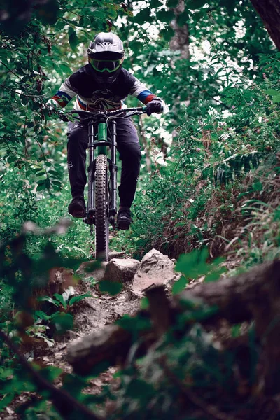 러시아 모스크바 전문가 자전거타기 자연에서 자전거타기 자전거타기 Mtb 자전거타기 — 스톡 사진