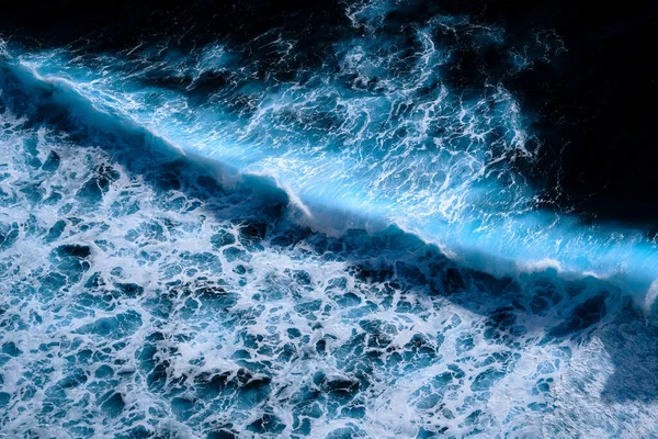 Luftaufnahme Schönen Ozeanwellen Meerwasser Rip Curl — Stockfoto