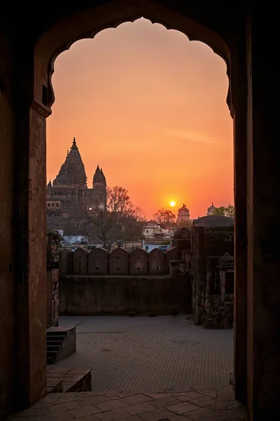 Sunset Orchha Madhya Pradesh India — Stock Photo, Image