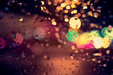 Gece lambasının soyut dairesel bokeh arkaplanı