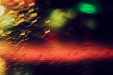 Gece lambasının soyut dairesel bokeh arkaplanı