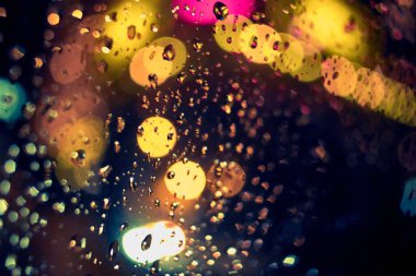 Gece lambasının soyut dairesel bokeh arkaplanı