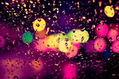 Gece lambasının soyut dairesel bokeh arkaplanı