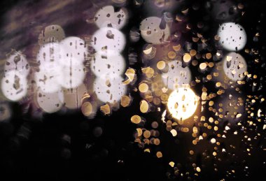 Gece lambasının soyut dairesel bokeh arkaplanı