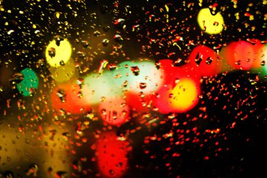 Gece lambasının soyut dairesel bokeh arkaplanı