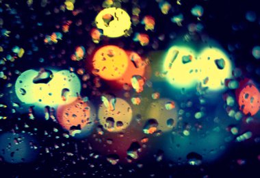 Gece lambasının soyut dairesel bokeh arkaplanı