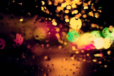 Gece lambasının soyut dairesel bokeh arkaplanı