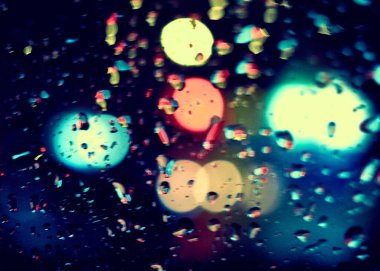 Gece lambasının soyut dairesel bokeh arkaplanı