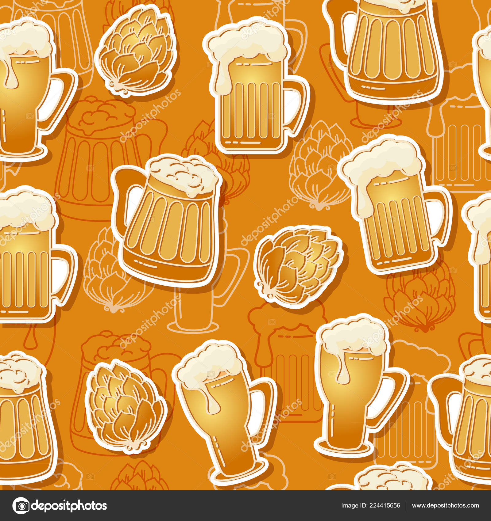Beer Seamless Pattern Vector Background Graphic Texture Contains Images Beer  Stock Vector Image by ©VeYe #224415656
