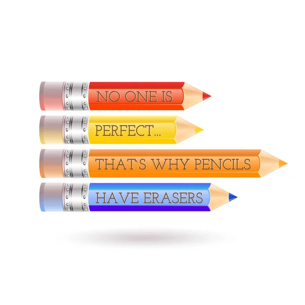 Das Auf Roten Gelben Orangen Und Blauen Bleistiften Geschriebene Wort — Stockvektor