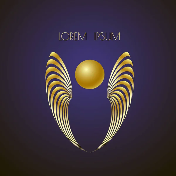 Векторні Ілюстрації Дизайн Використанням Золотої Лінії Кривої Сфери Логотип Символ — стоковий вектор