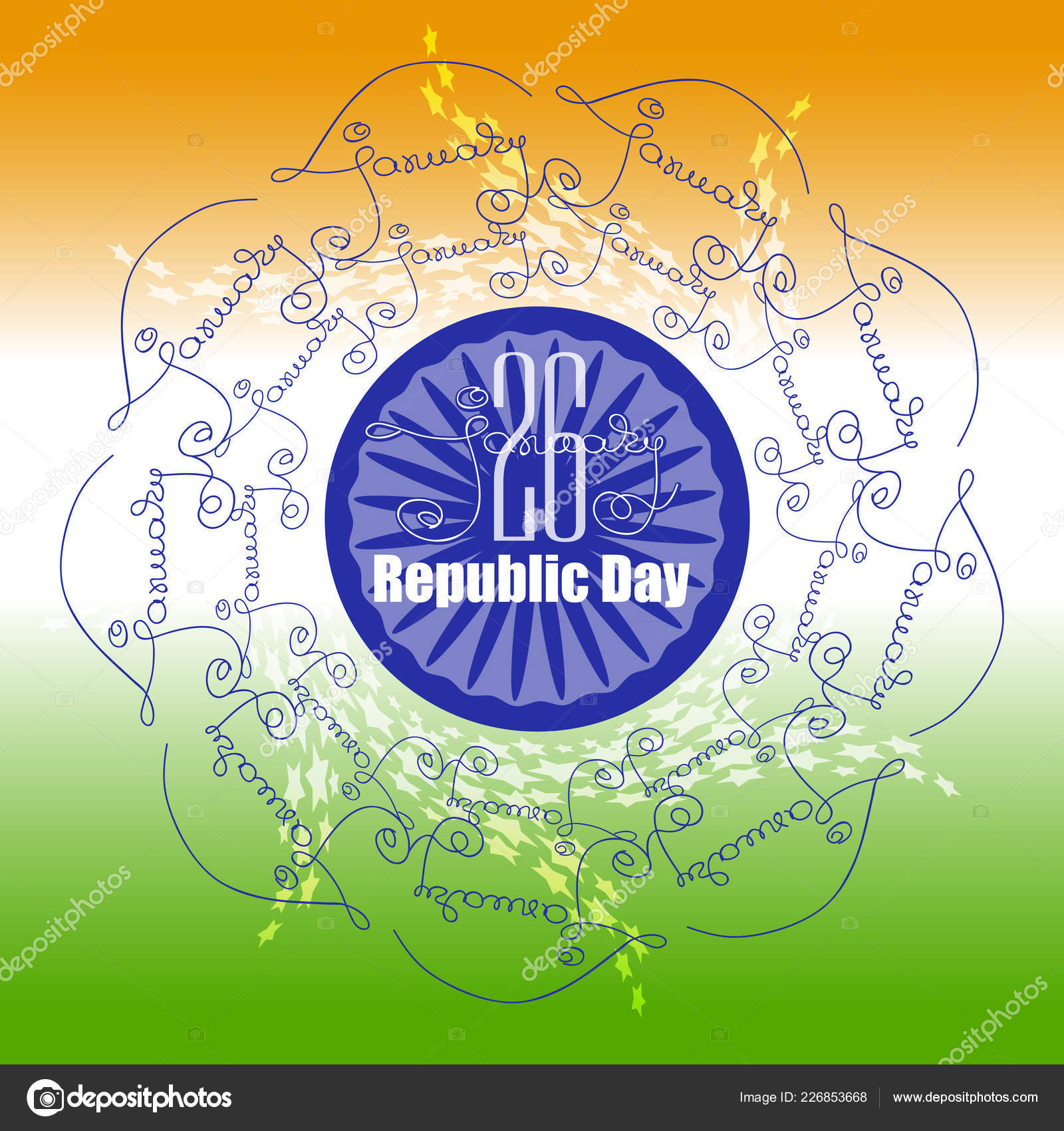 Invitation Card For 26 January Ornamental Poster Indian Republic