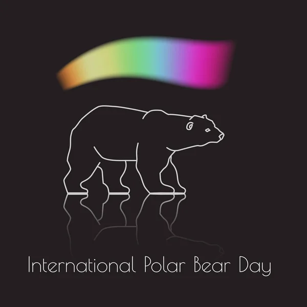 Giornata Internazionale Dell Orso Polare Ursus Maritimus Bianco Luci Del — Vettoriale Stock